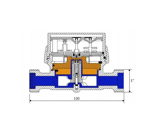 RYSUNEK TECHNICZNY WODOMIERZA APATOR POWOGAZ DN20